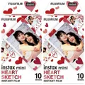 Produktbild: 2 x Fujifilm instax mini Heart Sketch Instant Film 10 Aufnahmen ! MDH 01/2027