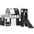 Produktbild: vidaXL Kinderloftbett Weiß und Schwarz 90 x 200 cm Metall 42020895