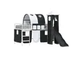 Produktbild: vidaXL Kinderloftbett Weiß und Schwarz 90 x 200 cm Metall (1-tlg)