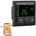 Produktbild: revolt Raum-Thermostat: WLAN-Fußbodenheizungs-Thermostat mit Sprachsteuerung und App, schwarz (Raumthermostat Heizung WLAN, Raumthermostat Digital WiFi, Infrarotheizung)