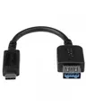 Produktbild: StarTech.com USB 3.1 USB-C auf USB-A Adapter Digital/Daten 0,15 m 3.0 24-polig Schwarz (USB31CAADP)