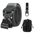 Produktbild: Leskyair Herren Taktischer Gürtel, Arbeitsgürtel Hochleistungsgürtel 1,5-Zoll, Militärstil Schnellverschluss Metallschnalle 38MM Breite, Geschenk mit Taktischem Molle Beutel und Wasserflaschenclip