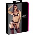 Produktbild: 3-teiliges Straps-Set, ouvert, mit Blütenspitze – sinnliches Ensemble von Cottelli LINGERIE