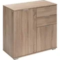 Produktbild: CASARIA® Kommode mit 2 Türen 2 Schubladen 70x75x35cm Holz Modern spiegelbarer Aufbau Schlafzimmer Büro Flur Mehrzweckschrank Aktenschrank Schran... - Braun
