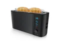 Produktbild: Arendo Toaster Edelstahl, Langschlitz, Display mit Restzeitanzeige, Brötchenaufsatz, 1 langer Schlitz, für 2 Scheiben, 1000 W, Defrost Funktion, Wärmeisolierendes Gehäuse, Krümelschublade