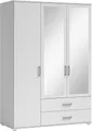 Produktbild: Schlafkontor Drehtürenschrank Ivar Kleiderschrank mit Spiegel inklusive 2 Spiegeltüren und 2 farblich abgesetzten Schubkästen