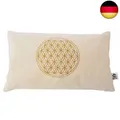 Produktbild: Blume des Lebens - Kissenhülle - bestickt mit Lebensblume gold gelb 100%