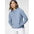 Produktbild: Kapuzensweatshirt TAMARIS, Damen, Gr. 32/34, blau (hellblau), angeraute Sweatware, Obermaterial: 80% Baumwolle, 20% Polyester. Kapuzenfutter: 100% Baumwolle, Basic, figurumspielend hüftbedeckend, Rippbündchen, Sweatshirts, figurumspielender Schnitt mit Tasche