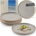 Produktbild: SÄNGER Rio Perlgrau| Teller Set 6 Personen, 6x Speiseteller Set aus Steingut, Dinner Set kratz- mikrowellen- spülmaschinenfest, Steingut Teller Essteller grau| VALUE COLLECTION