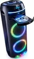 Produktbild: Reflexion Party-Lautsprecher PS10BTCD | 480W Stereo | Bluetooth | CD | USB | UKW Radio | Akku 10h | Mikrofon | Schwarz