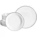 Produktbild: Creatable Tafelservice Chef Collection Black Line, Schwarz, Weiß, Keramik, 12-teilig, lebensmittelecht, stapelbar, Essen & Trinken, Geschirr, Geschirr-Sets, Tafelservice