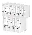 Produktbild: Original Falken 10er Pack Chromocolor Premium-Ordner. Made in Germany. Kunststoffbezug außen und innen 8 cm breit DIN A4 weiß Ringordner Aktenordner Briefordner Büroordner Plastikordner