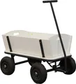 Produktbild: Sunny Billy Beach Wagon Bollerwagen in Schwarz | Handwagen aus Holz mit Luftreifen | Belastbar bis 100 kg | 94x61x97cm