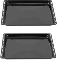 Produktbild: ICQN Backblech 422 x 370 x 30 mm 2er Set, Emaille, (Packung, 2-St., Doppelt), Passend für ELECTROLUX, AEG, IKEA, ZANUSSI, JUNO, ZOPPAS