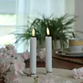Produktbild: LED Stabkerzen Tafelkerzen Spitzkerzen Echtwachs Rustik Optik H: 16cm weiß 2St