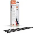 Produktbild: Peach Plastikbinderücken PB408-02, 8 mm, schwarz, 21 Ringe, 100 Stück