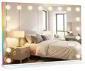 Produktbild: HOMCOM Hollywood Spiegel 80x60 cm Schminkspiegel mit RGB-Licht, Bluetooth