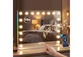 Produktbild: HOMCOM Schminkspiegel Touch-Schalter Tischmontage (Kosmetikspiegel, 1-St., Spiegel mit LED, RGB, Bluetooth, 10x Vergrößerung), 18 LED, RGB-Licht, Bluetooth, 10x Vergrößerung