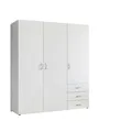 Produktbild: Pol-Power Kleiderschrank in Weiß mit 3 Schubladen und 3 Türen (BxHxT) 150x176x52 cm)