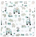 Produktbild: TupTam Baby Wickeltischauflage mit Baumwollbezug Gemustert, Farbe: Zoo Grün, Größe: 75 x 85 cm