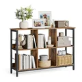 Produktbild: VASAGLE Regal mit 2 Ebenen, Bücherregal, Standregal mit 6 Fächern, für Wohnzimmer, Schlafzimmer, Arbeitszimmer, Küche, 33 x 120 x 80 cm, vintagebraun-tintenschwarz LLS104B01