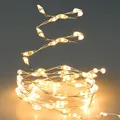 Produktbild: Spetebo Draht Lichterkette warm weiß mit Timer - 200 cm / 132 LED - Weihnachts Deko Leuchtdraht Batterie betrieben - Advent Winter Deko Silberdraht Beleuchtung Indoor