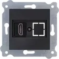 Produktbild: HDMI-Buchse mit Stecker Schwarz Metallic 269/14E EXEN - Schwarz