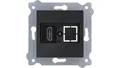 Produktbild: Gniazdo HDMI z wtyczką Czarny Metalik 269/14E