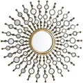 Produktbild: Beliani - Wandspiegel Gold Metall Glas Rund 70 Cm Sonnenmuster Retro