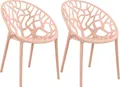Produktbild: CLP 2er Set Gartenstuhl Hope, Modernes Design, Wetterfest, Stapelbar, Mit Armlehnen,rosa