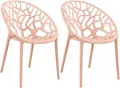 Produktbild: CLP 2er Set Gartenstühle Hope Kunststoff I Stapelstühle wetterfest und UV-beständig I Outdoorstühle pflegeleicht I Sessel für draußen, Farbe:rosa