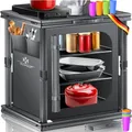 Produktbild: KESSER® Camping Küche faltbar | Outdoor Campingschrank 60x80cm | Küchenschrank mit Aluminiumgestell, 3 Fächer inkl. 4er Becherset, Seitentaschen & Fliegengitter | Campingküche aus UV-resistentem Stoff