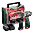 Produktbild: metabo Akku-Bohrschrauber PowerMaxx BS Basic Set - 12 V, 34 Nm Drehmoment, 2 Gänge - Schnellspannbohrfutter, LED-Licht, Gürtelhaken, kompakt - Inkl. 2 Akkus, Ladegerät, Zubehör-Set, Kunststoffkoffer