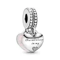 Produktbild: PANDORA Mutter & Tochter Herzen Charm-Anhänger aus Sterlingsilber mit Cubic Zirkonia aus der PANDORA Moments Kollektion, 792072EN40