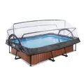 Produktbild: EXIT Wood Pool 300x200x65cm mit Abdeckung und Filterpumpe - braun