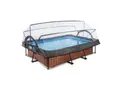 Produktbild: EXIT Wood Pool 300x200x65cm mit Abdeckung und Filterpumpe - braun