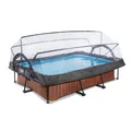 Produktbild: EXIT Wood Pool 300x200x65cm mit Abdeckung und Filterpumpe - braun
