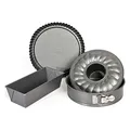 Produktbild: Original Kaiser Gourmet Backformen Set 4-teilig, Backset mit 3 Kuchenformen antihaftbeschichtet, Springform mit Flach- und Rohrboden, Tortenform, Kastenform