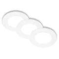 Produktbild: BRILONER - 3er Set LED Einbaustrahler 230V flach, neutralweißes Licht, je 3W 330lm, LED Spot, Deckenspots, Spots 230V, Einbauleuchten, Einbauspots, Deckenstrahler, 68mm, 90x28mm (DxH), Weiß
