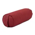 Produktbild: Bodhi Yoga Bolster Ø 23 cm | Maharaja Collection | Abnehmbarer & Waschbarer Bezug aus 100% Baumwolle | mit Bio-Dinkelfüllung | Yogakissen für Restorative & Yin Yoga (Mayuri/Dunkelrot)