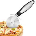 Produktbild: Spülmaschinenfest Pizza Schneider, Pizza Schneidemesser, Pizzaschneider mit Rutschfestem Griff, Pizzarad Pizzaschere, Mit Rutschfestem Griff, für Pizza, Kuchen, Waffeln, Teig und Mehr