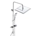Produktbild: JOHO Edelstahl Duschsystem ohne Armatur Chrom Regendusche Duschset mit Duschgarnitur Ablage(Kopfbrause 30x30cm)