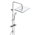 Produktbild: JOHO Edelstahl Duschsystem ohne Armatur, Regendusche Duschset Wassersparend mit Kopfbrause 30x30 cm und Ablage Chrom