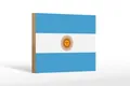 Produktbild: Femer GmbH Holzbild Flagge Argentinien 18x12 cm Flag of Argentina, Flaggen (1 St), Glatte Holzfaserplatte (MDF), vorn beschichtet