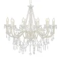 Produktbild: vidaXL Kronleuchter, Kronleuchter mit Perlen Weiß 12 x E14-Fassungen