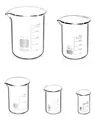 Produktbild: 5-teiliges Becherglas Set Borosilikatglas Labor Küche Molekularküche