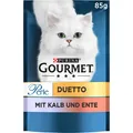Produktbild: Perle Duetto Katzenfutter nass, mit Kalb und Ente, 26er Pack 26 x 85g