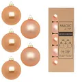 Produktbild: Weihnachtskugeln Glas 6cm x 20 Stück in Kartonbox Christbaumkugeln Set apricot Sweet Melon