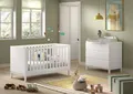 Produktbild: Set Kinderbett Juniorbett 70x140 und Wickelkommode Kinderzimmer Babyzimmer Weiß