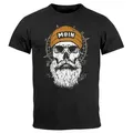 Produktbild: Neverless Print-Shirt Herren T-Shirt Printshirt Moin Skull Windrose Kompass Totenkopf mit Print schwarz L